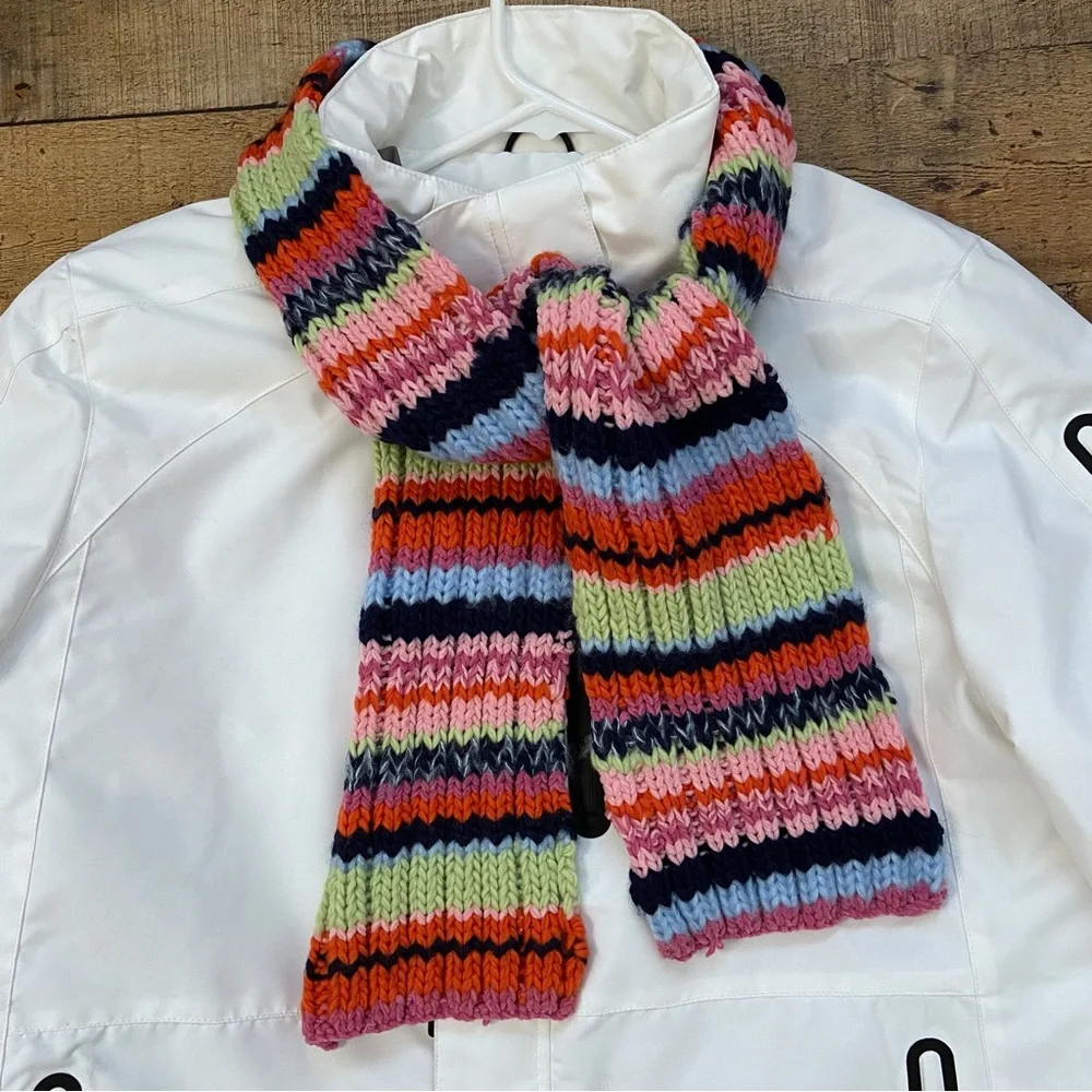 Rainbow Knitted Scarf
